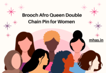 Brooch Afro Queen Double Chain Pin for Women