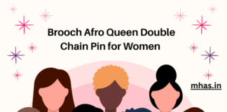 Brooch Afro Queen Double Chain Pin for Women